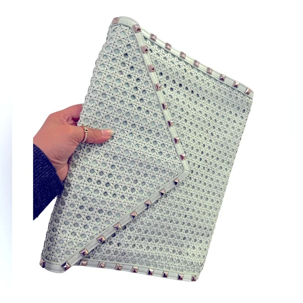 Rebecca Minkoff; Leather, Mint Green, Large Envelope, Purse🫶🏻✨